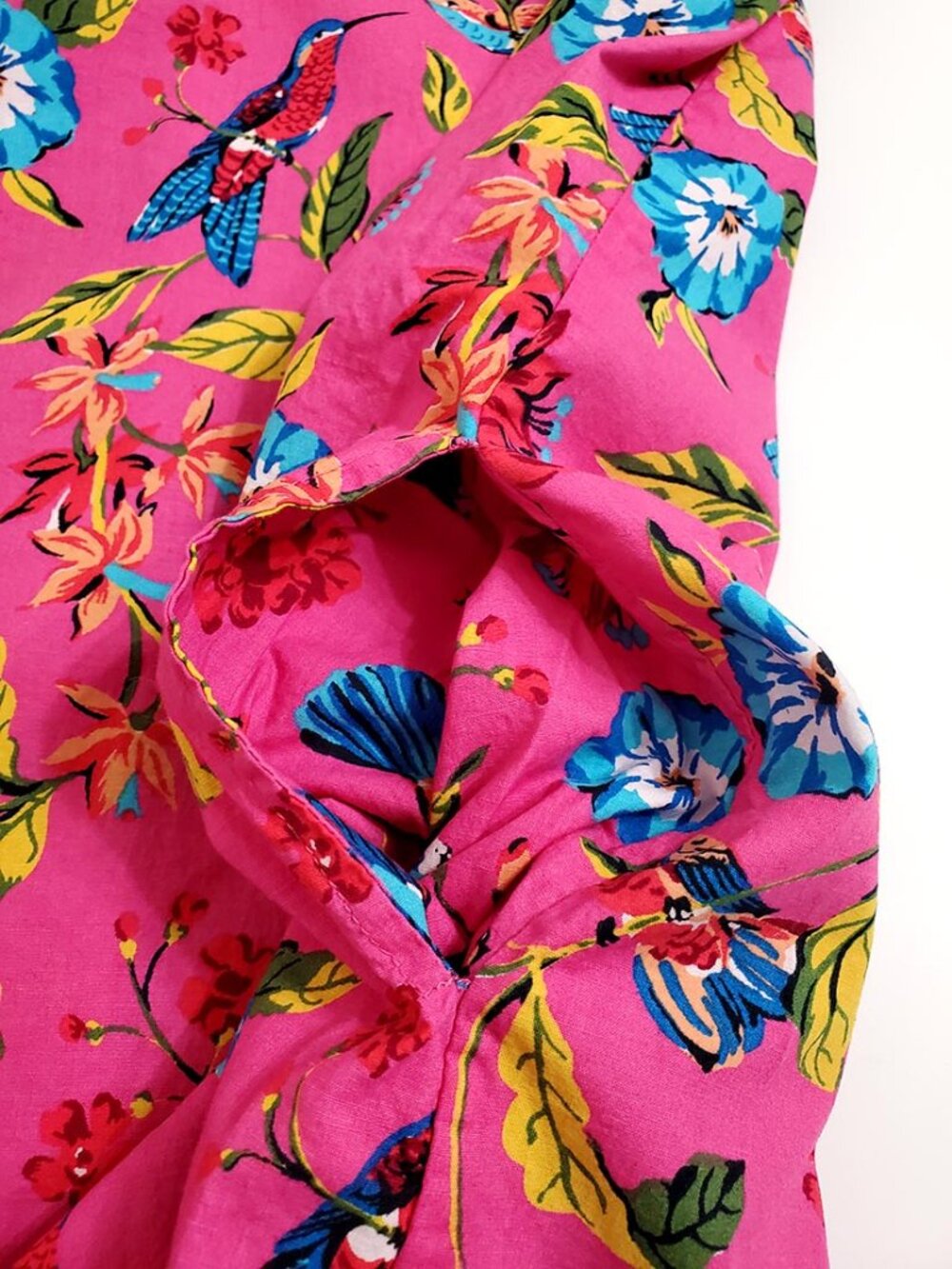 Printfresh Cami Nightgown L Hummingbird Haven Organic Cotton Floral Bird Pockets - Picture 8 of 12